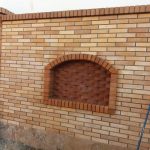 اجرای سنگ و آجر نما ساختمان میرائیز در دامغان