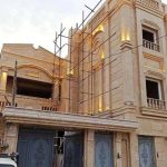 اجرای سنگ و آجر نما ساختمان میرائیز در دامغان