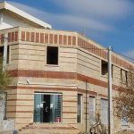 اجرای سنگ و آجر نما ساختمان میرائیز در دامغان