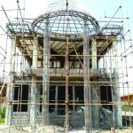 اجرای رابیتس و نمای ساختمان نوین در تنکابن